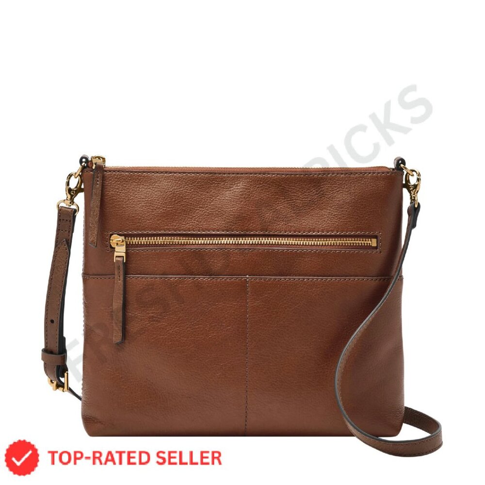 Leather Crossbody Bag Structured Chic Classic Vin… - image 1